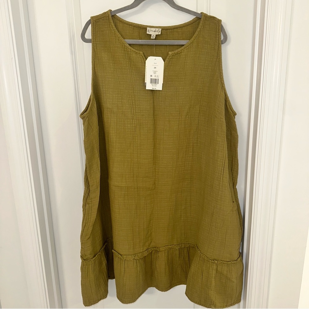Olive Green Sleeveless Dress